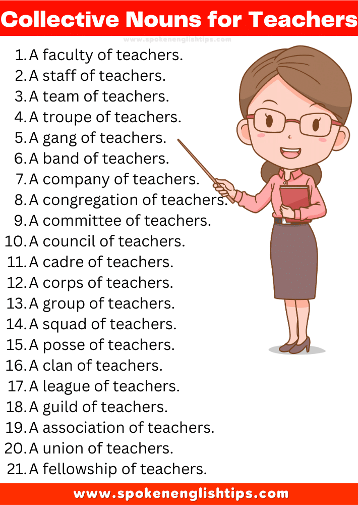 List of A Collective Noun for Teachers Collective noun for teachers